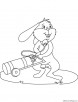 Rabbit with oxygen cylinder coloring page