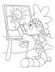 Raccoon the painter coloring pages