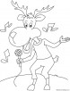 Reindeer singer coloring page