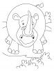 Rhinoceros in attacking mood coloring pages