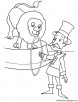 Ring master with lion coloring page