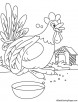 Rooster having food coloring page