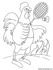 Rooster in playground coloring page