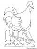 Rooster looking coloring page