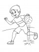 Running with basketball coloring page