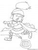 Scared knight running coloring page