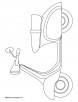 Old scooter coloring page