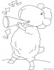 Sheep in playful mood coloring page