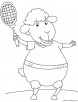 Sheep playing tennis coloring page