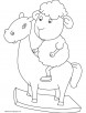 Sheep riding the horse coloring page