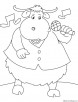 Yak washing the clothes coloring page | Download Free Yak washing the