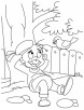 Sitting coloring page