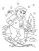 Skiing games coloring page