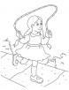 Pinki skipping in the park coloring page