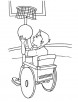 Slam dunk on wheelchair coloring page