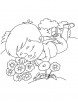 Sleeping beside cornflower coloring page