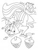 Squirrel looking at the nuts coloring pages