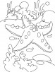 Starfish at rest coloring pages