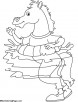 Swimmer horse coloring page