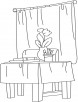 Table and chair coloring page