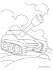 Tank in field coloring page