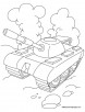 Tank with cloud coloring page