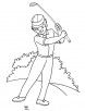 Teeing off coloring page