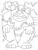 Troll in sad mood coloring page