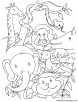 Tropical rainforest animals coloring page