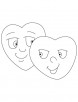 Two sweet hearts coloring page
