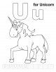 Letter Uu printable coloring page