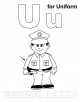 Letter Uu printable coloring page