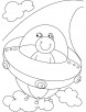 Aliens fly high in their advanced vehicle called UFO coloring pages