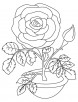 Valentine rose coloring page