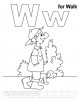 Letter Ww printable coloring page