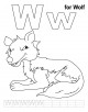 Letter Ww printable coloring page