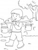 Walking in jungle coloring page