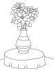 Water lily in vase coloring page