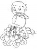 Watering sweet pea coloring page