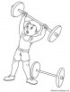 Weight lifting coloring page