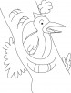 Woodpecker looking for food coloring page