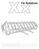 Letter Xx printable coloring page