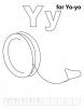 Y for yo-yo coloring page with handwriting practice