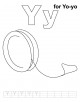 Letter Yy printable coloring page