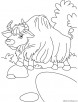 Yak on walk coloring page