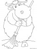 Yak sweeping coloring page