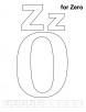 Z for zero coloring page with handwriting practice