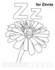 Letter Zz printable coloring page
