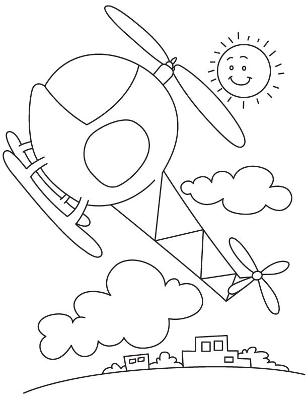 Helicopter coloring for kids