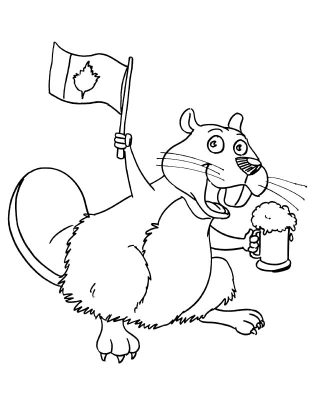 Canadian beaver coloring page